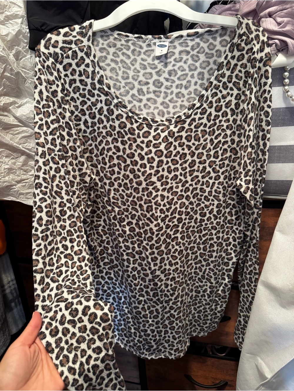 Leopard long sleeve - very soft “ velvet” material